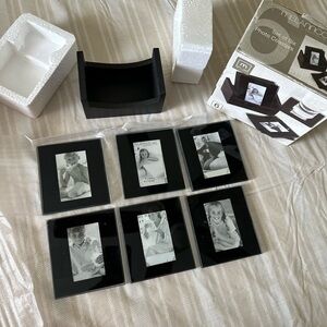 New Set Of 6 Melannco Black Photo Coasters new In Box 
Extremely well made